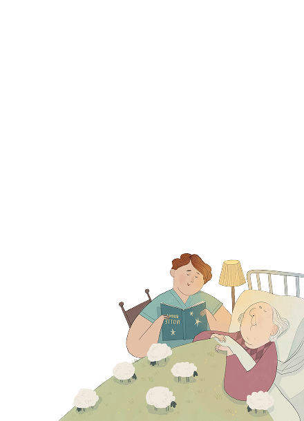anziano nel letto accudito da operatore